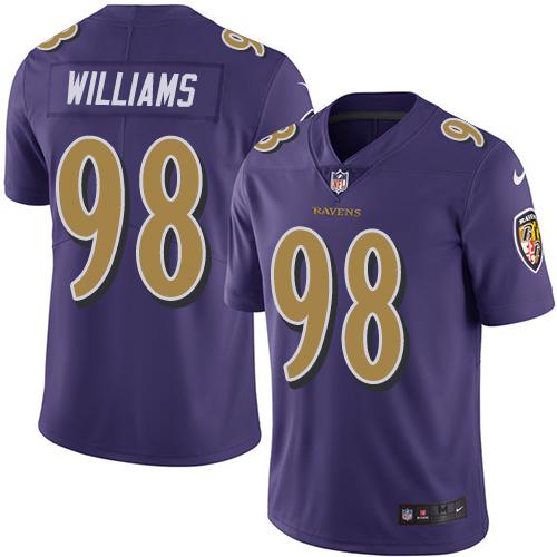 Nike Ravens #98 Brandon Williams Purple Men's Stitched NFL Limited Rush Jersey
